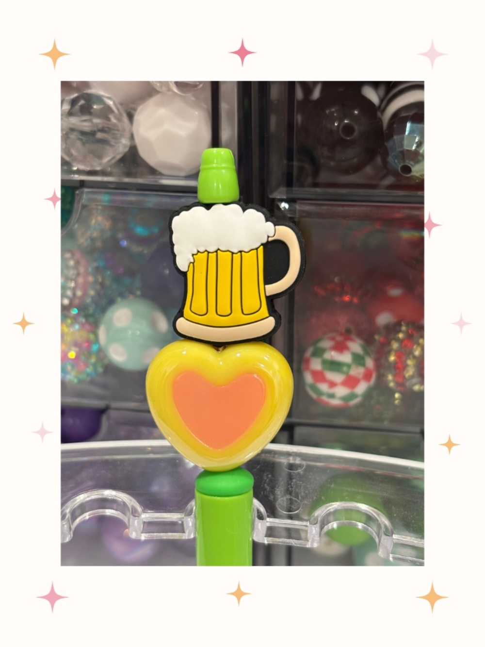 Handmade Beverage St Patricks Beaded Pen